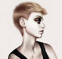 Картинка рисованные люди майка родинки стрижка пирсинг профиль девушка елена сай