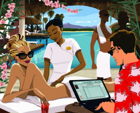 Картинка векторная+графика люди взгляд девушка