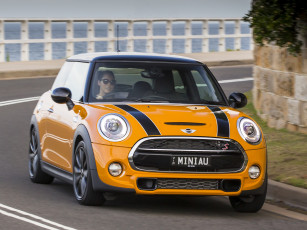 обоя автомобили, mini, cooper, s, желтый, 2014, г, f56, au-spec