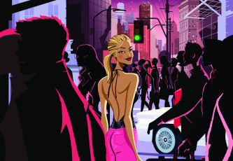 Картинка векторная+графика девушки город взгляд девушка