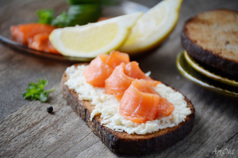 Картинка еда бутерброды +гамбургеры +канапе семга хлеб сыр