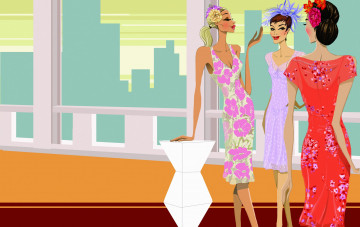 Картинка векторная+графика девушки взгляд