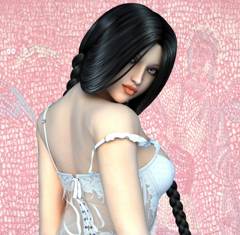 Обои картинки фото 3д графика, люди , people, девушка, взгляд