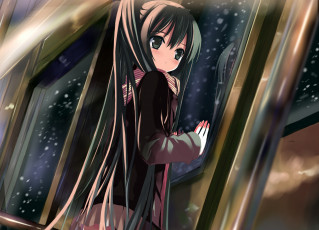 Картинка аниме vocaloid фон взгляд девушка