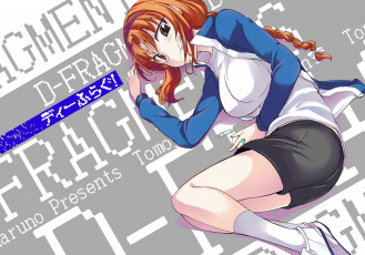 Картинка d-frag аниме фон взгляд девушка