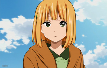 обоя аниме, tamako market, фон, взгляд, девушка