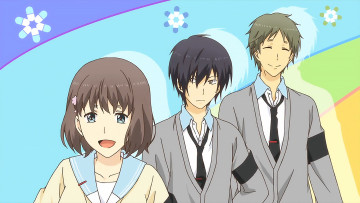 Картинка relife аниме взгляд девушка фон