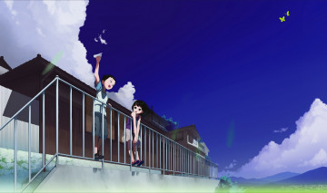 Картинка аниме unknown +другое девочка фон взгляд мальчик