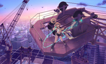 Картинка аниме vocaloid девушка взгляд фон