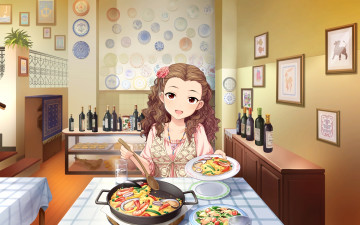 Картинка аниме idolm@ster взгляд фон девушка