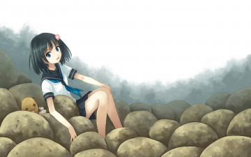 Картинка аниме unknown +другое фон взгляд девушка