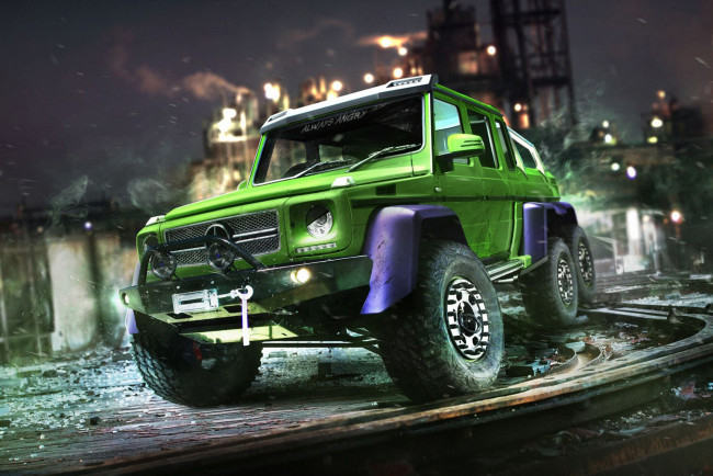 Обои картинки фото автомобили, виртуальный тюнинг, mercedes-benz, g63, amg, 6x6, the, hulk, халк