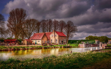 Картинка города -+пейзажи деревья дома природа