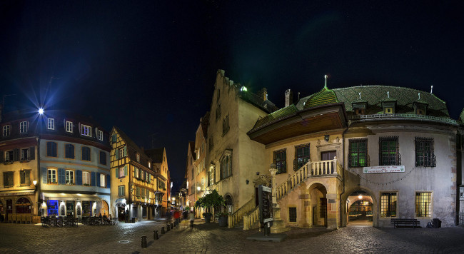 Обои картинки фото города, - огни ночного города, colmar, france, кольмар, франция
