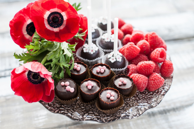 Обои картинки фото еда, пирожные,  кексы,  печенье, пирожное, цветы, вкусняшка, сладость