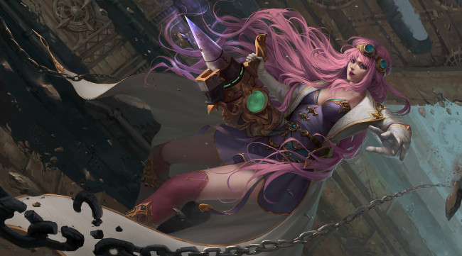 Обои картинки фото фэнтези, девушки, униформа, оружие, девушка, фон, взгляд