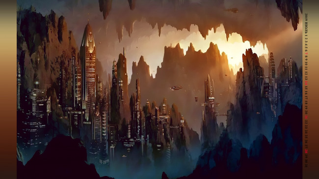 Обои картинки фото календари, фэнтези, 2019, небоскреб, звездолет, calendar, здание