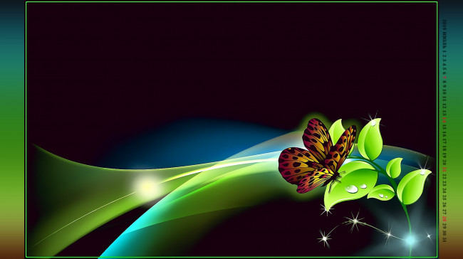 Обои картинки фото календари, рисованные,  векторная графика, calendar, рисунок, 2019, узор, листья, текстура, бабочка