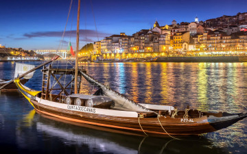 Картинка корабли парусники река вечер огни парусник