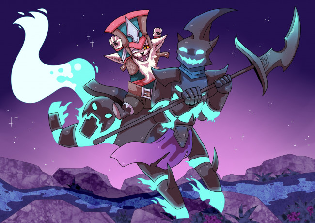 Обои картинки фото видео игры, league of legends, персонажи, алебарда, радость