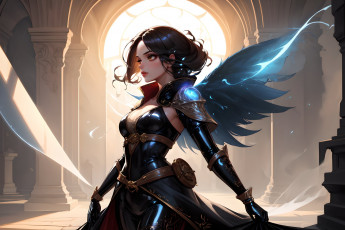 Картинка аниме ангелы +демоны нейросети графика нейроарт ai art нейронные сети рисунки нейро искусство