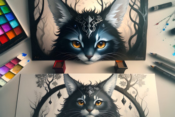 Картинка фэнтези существа нейросети графика нейроарт ai art нейронные сети рисунки нейро искусство