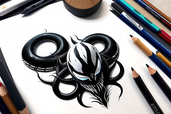 Картинка рисованное комиксы нейросети графика нейроарт ai art нейронные сети рисунки нейро искусство venom веном