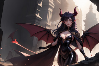 Картинка аниме ангелы +демоны нейросети графика нейроарт ai art нейронные сети рисунки нейро искусство