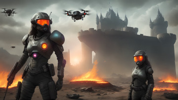 Картинка фэнтези роботы +киборги +механизмы нейросети графика нейроарт ai art нейронные сети рисунки нейро искусство робот