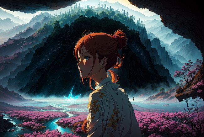 Обои картинки фото аниме, пейзажи,  природа, нейросети, графика, нейроарт, ai, art, нейронные, сети, рисунки, нейро, искусство