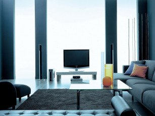 обоя интерьер, гостиная