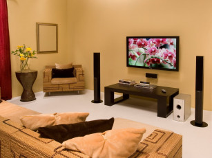 обоя интерьер, гостиная