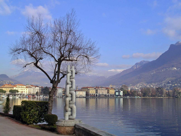 Обои картинки фото lugano, giardino, belvedere, города, пейзажи