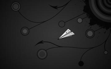 Картинка векторная графика бумажный самолёт чёрный фон