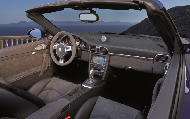 Обои картинки фото porsche, 911, carrera, gts, cabriolet, 2012, автомобили, спидометры, торпедо