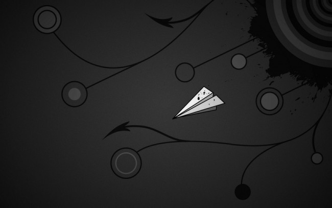 Обои картинки фото векторная, графика, бумажный, самолёт, чёрный, фон