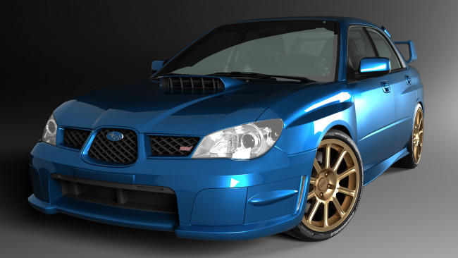 Обои картинки фото автомобили, 3д, subaru, impreza