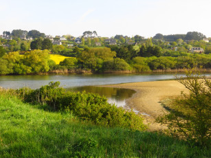 Картинка finistere франция природа реки озера река берега деревья кусты