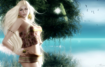 Картинка 3д графика people люди блондинка