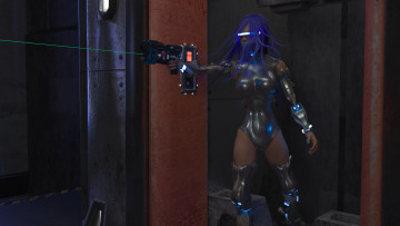 Картинка 3д графика fantasy фантазия оружие девушка