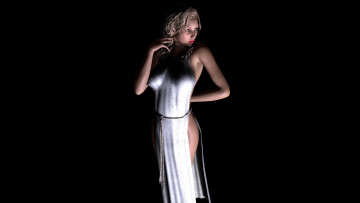 Картинка 3д графика people люди платье девушка