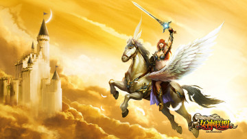 Картинка goddess alliance видео игры меч пегас замок девушка