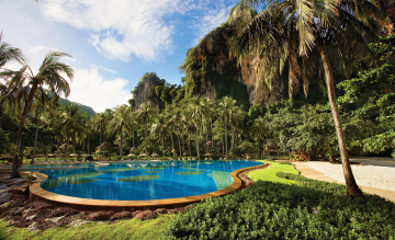 Картинка остров krabi таиланд интерьер бассейны открытые площадки курорт тропики горы бассейн