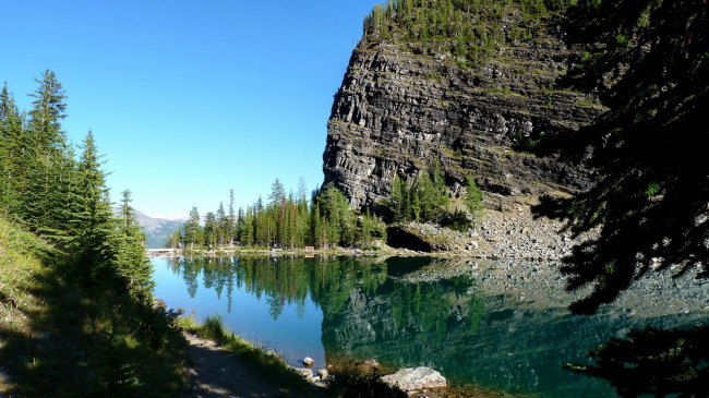 Обои картинки фото lake, agnes, природа, реки, озера, скалы, лес, озеро