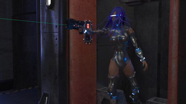 Обои картинки фото 3д, графика, fantasy, фантазия, оружие, девушка