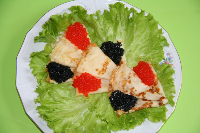 Обои картинки фото еда, икра, блины