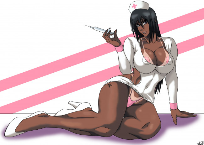 Обои картинки фото рисованные, люди, девушка, медсестра