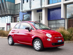 обоя автомобили, fiat, 500, pop, au-spec, 2013г, красный