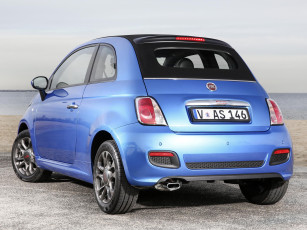 Картинка автомобили fiat синий au-spec 2013г 500s cabrio