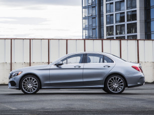 Картинка автомобили mercedes-benz серый us-spec line amg w205 2015г 4matic c 400